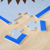 Baby Boy Blue Heart Hedgehog ジグソーパズル (側面)