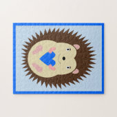 Baby Boy Blue Heart Hedgehog ジグソーパズル (横)