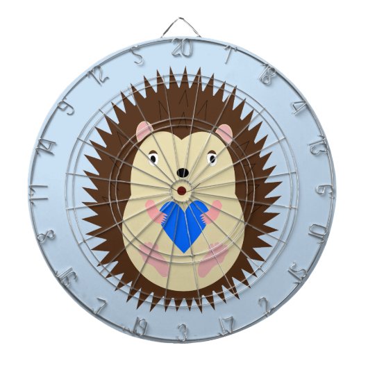 Baby Boy Blue Heart Hedgehog ダーツボード (正面)