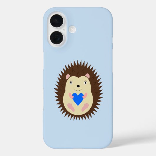 Baby Boy Blue Heart Hedgehog Case-Mate iPhoneケース (裏面)