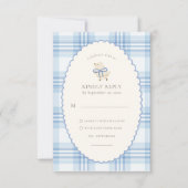 Baby Boy | Chick Watercolor Blue Response 出欠カード (正面)