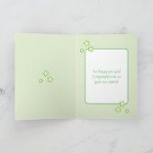 Baby boy congratulations giraffe green カード (内部)