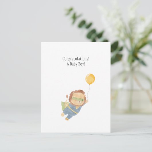 Baby Boy Congratulations New Baby Card ポストカード (スタンド正面)