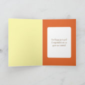 Baby boy congratulations orange yellow カード (内部)