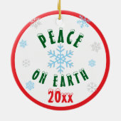 Baby Boy First Christmas Blue Hat NAME セラミックオーナメント (裏面)