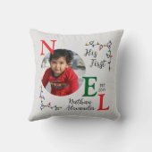 Baby Boy First Christmas Festive First Noel Photo クッション (裏面)