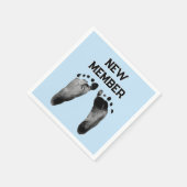 Baby Boy Footprints on Blue スタンダードカクテルナプキン (角)