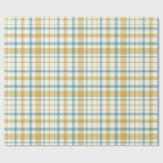 Baby Boy Gift Wrap | Blue Gingham Check ラッピングペーパー (フラット)