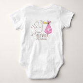 Baby Boy Hello World I'm Sebastian Personalized  ベビーボディスーツ (裏面)