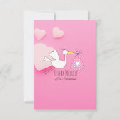 Baby Boy Hello World Sebastian Pink Thank You Card サンキューカード (裏面)