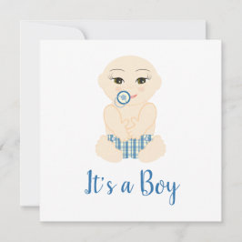Baby Boy Illustration in Blue Shades Design