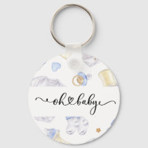 Baby Boy Keychain | Baby Shower Favor Keepsake