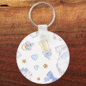 Baby Boy Keychain | Baby Shower Favor Keepsake キーホルダー (裏面)