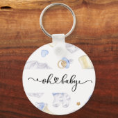 Baby Boy Keychain | Baby Shower Favor Keepsake キーホルダー (正面)