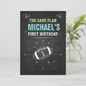 Baby Boy Kid Football Sports First Birthday Party 招待状 (スタンド正面)