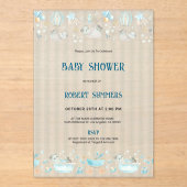 Baby Boy Modern Shower Invitation アクリル招待状 (正面)