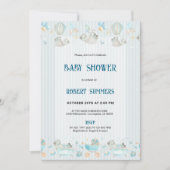 Baby Boy Modern Shower Invitation セーブザデート (正面)