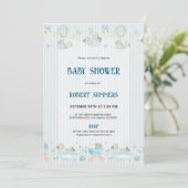 Baby Boy Modern Shower Invitation セーブザデート (スタンド正面)