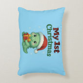 Baby Boy My 1st Christmas Dino アクセントクッション (正面(垂直))