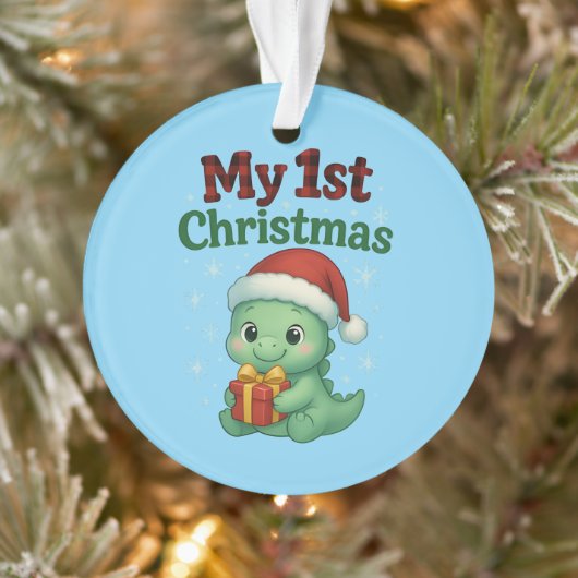 Baby Boy My 1st Christmas Dino オーナメント (ツリー)