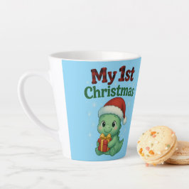 Baby Boy My 1st Christmas Dino カフェラテマグ