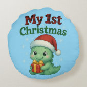 Baby Boy My 1st Christmas Dino ラウンドクッション (裏面)