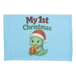 Baby Boy My 1st Christmas Dino 枕カバー