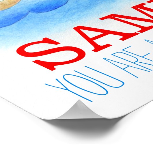 Baby boy nursery lighthouse quote poster ポスター (角)