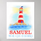 Baby boy nursery lighthouse quote poster ポスター (正面)