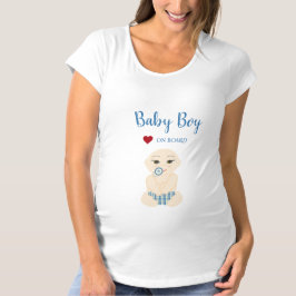 Baby Boy On Board Illustration in Blue Design Tシャツ