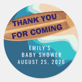 Baby Boy On Board Thank You Sticker ラウンドシール