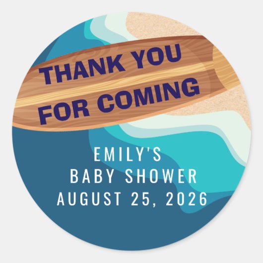 Baby Boy On Board Thank You Sticker ラウンドシール (正面)