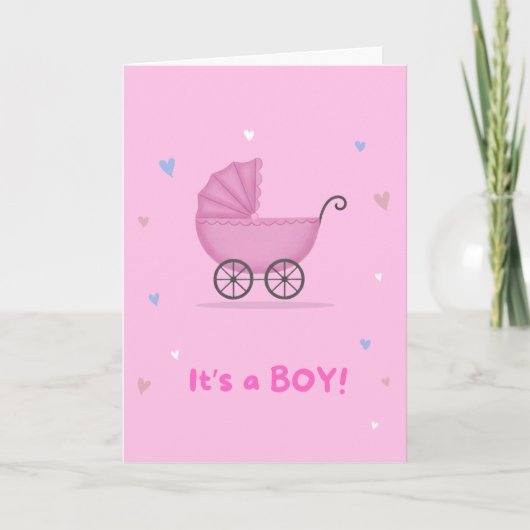 Baby boy pink gift card シーズンカード (正面)