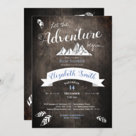 Baby boy Rustic adventure babyshower 招待状