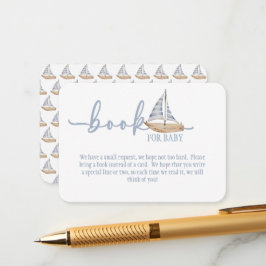 Baby Boy Sail Shower Book for Baby Card エンクロージャーカード