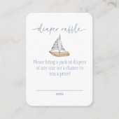 Baby Boy Sail Shower Diaper Raffle Card エンクロージャーカード (正面)