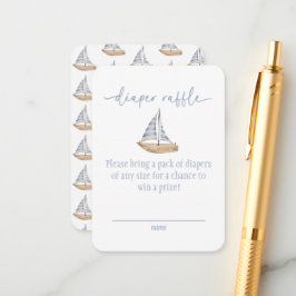 Baby Boy Sail Shower Diaper Raffle Card エンクロージャーカード