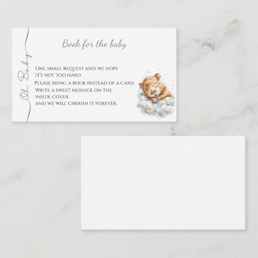 Baby Boy Shower • Book for Baby Card • Capybara 名刺 (正面/裏面)