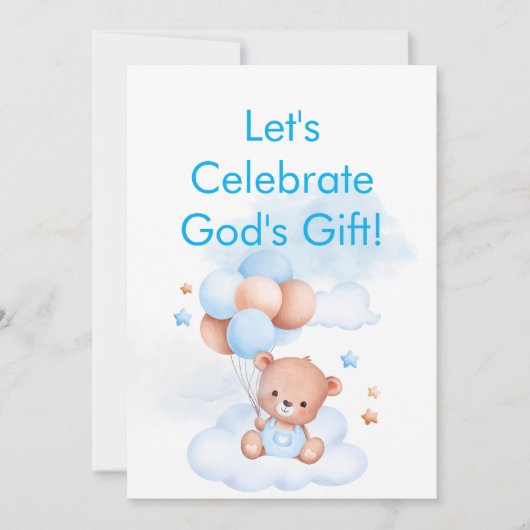 Baby Boy Shower Christian Bible Verse Save Date セーブザデート (正面)