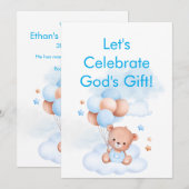 Baby Boy Shower Christian Bible Verse Save Date セーブザデート (正面/裏面)