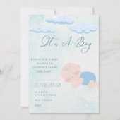 Baby boy Shower Invitation  招待状 (正面)