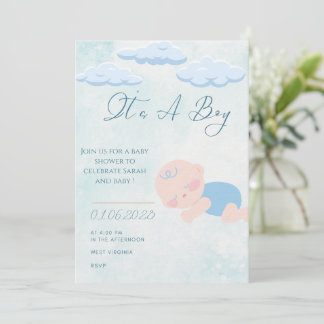 Baby boy Shower Invitation  招待状