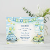 Baby Boy Shower Invitation Car Theme 招待状 (スタンド正面)