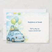 Baby Boy Shower Invitation Car Theme 招待状 (裏面)