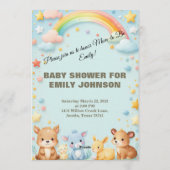 Baby Boy Shower Invitation Cartoon Animals 招待状 (裏面)