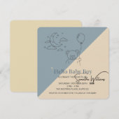  Baby Boy Shower Invitation | Modern Pastel Custom 招待状 (正面/裏面)