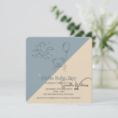  Baby Boy Shower Invitation | Modern Pastel Custom 招待状 (スタンド正面)