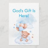 Baby Boy Shower Invite With Christian Bible Verse 招待状 (正面)
