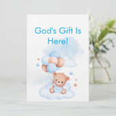 Baby Boy Shower Invite With Christian Bible Verse 招待状 (スタンド正面)