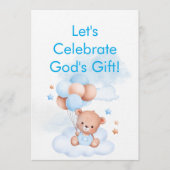 Baby Boy Shower Invite With Christian Bible Verse 招待状 (正面)
